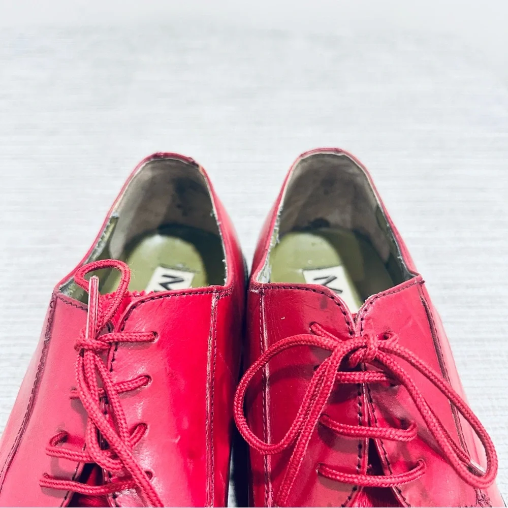 MARCO VICCI ‎ Red Leather Lace Up Men’s Size 10,5 M Dress Shoe